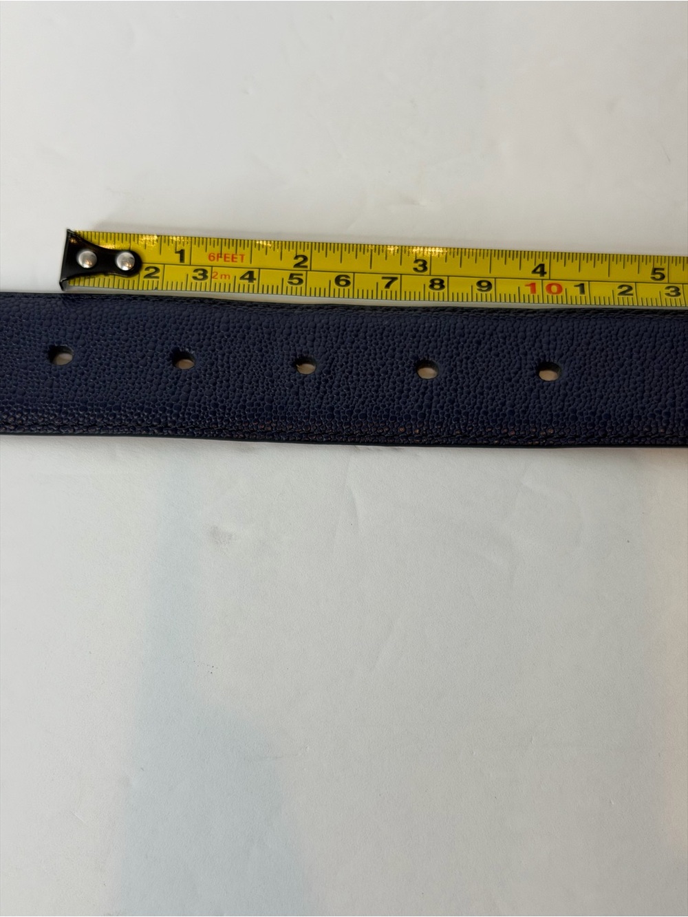 Ralph Lauren RLL  leather belt size S in navy blue gold-tone buckle - Picture 14 of 14